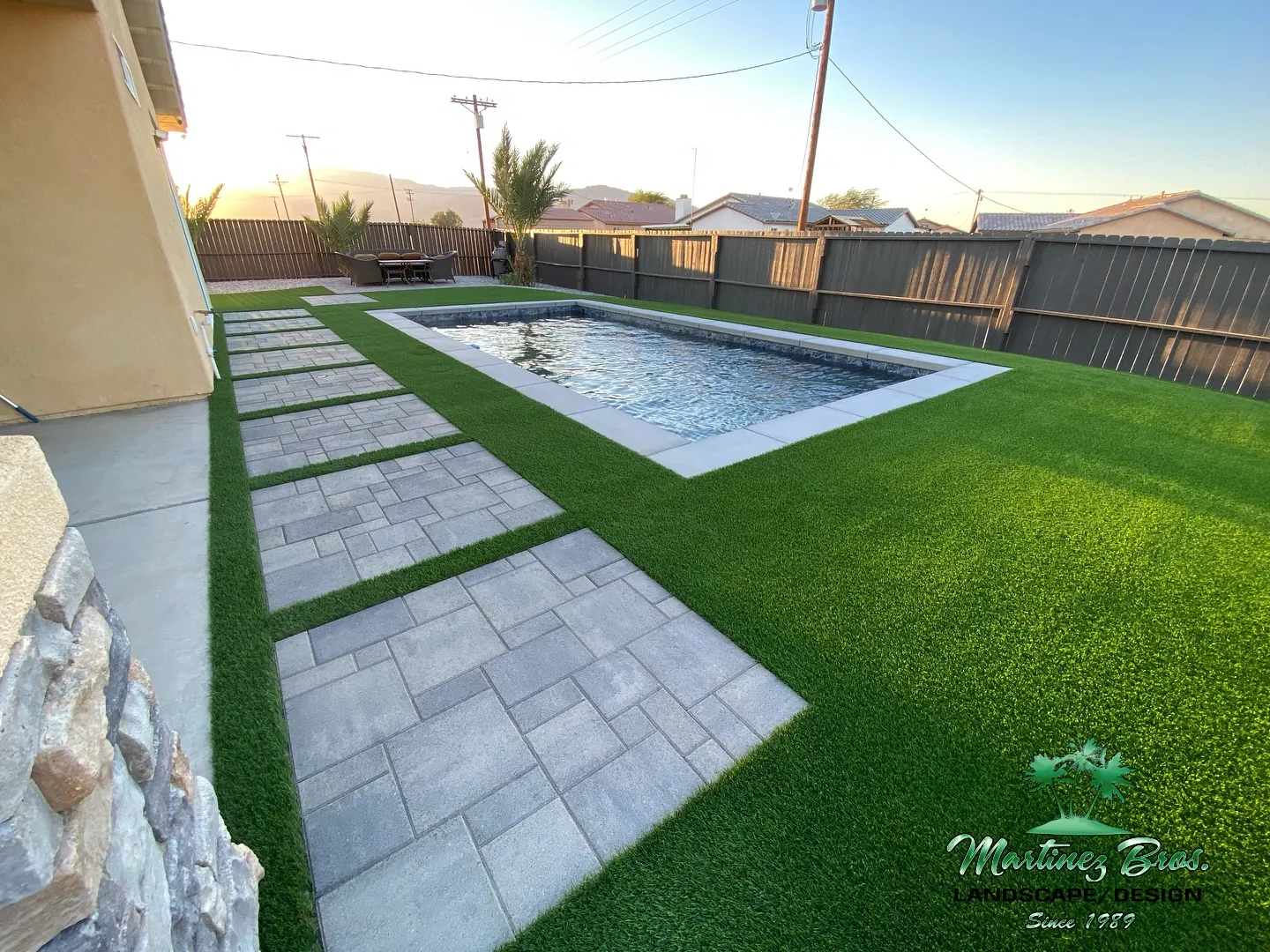 Hardscape installation project in the Coachella Valley