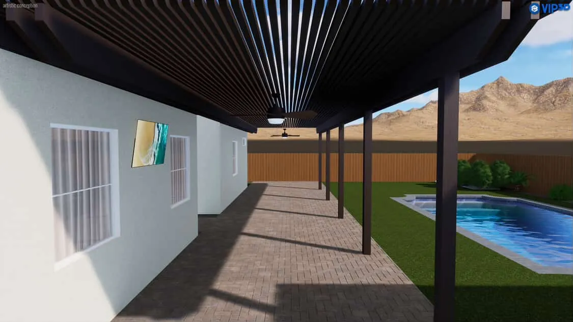 3D landscape design render