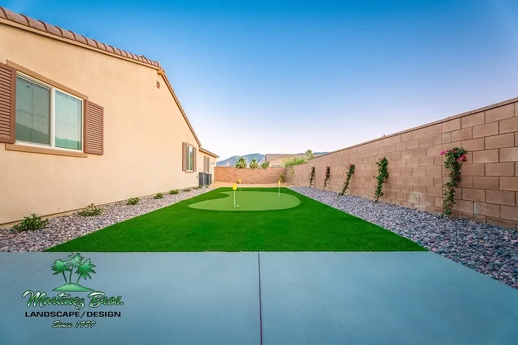 Turf lawn with paver accents
