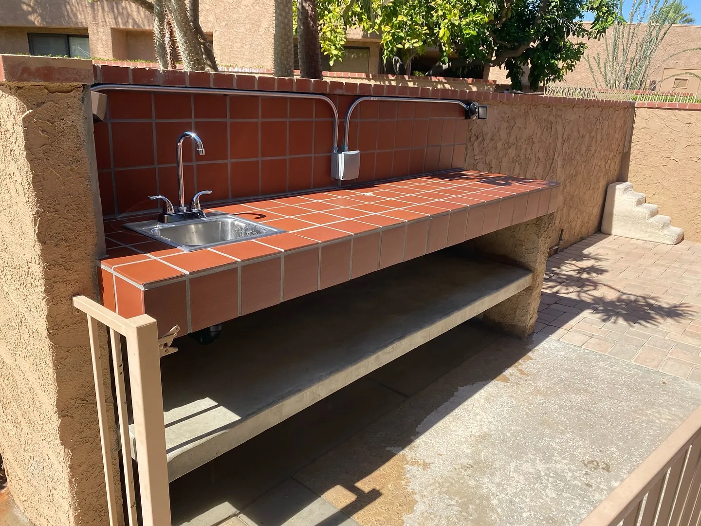 Custom hardscape design project in the Coachella Valley