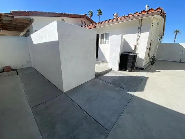 Concrete around a home exterior
