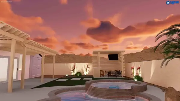 Coachella 3D render pergola