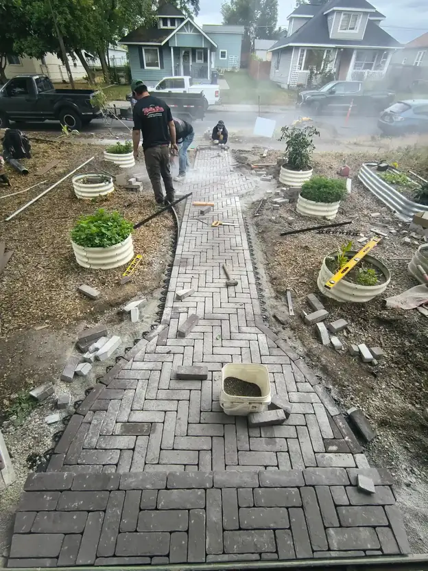 Spokane brick walkway installation